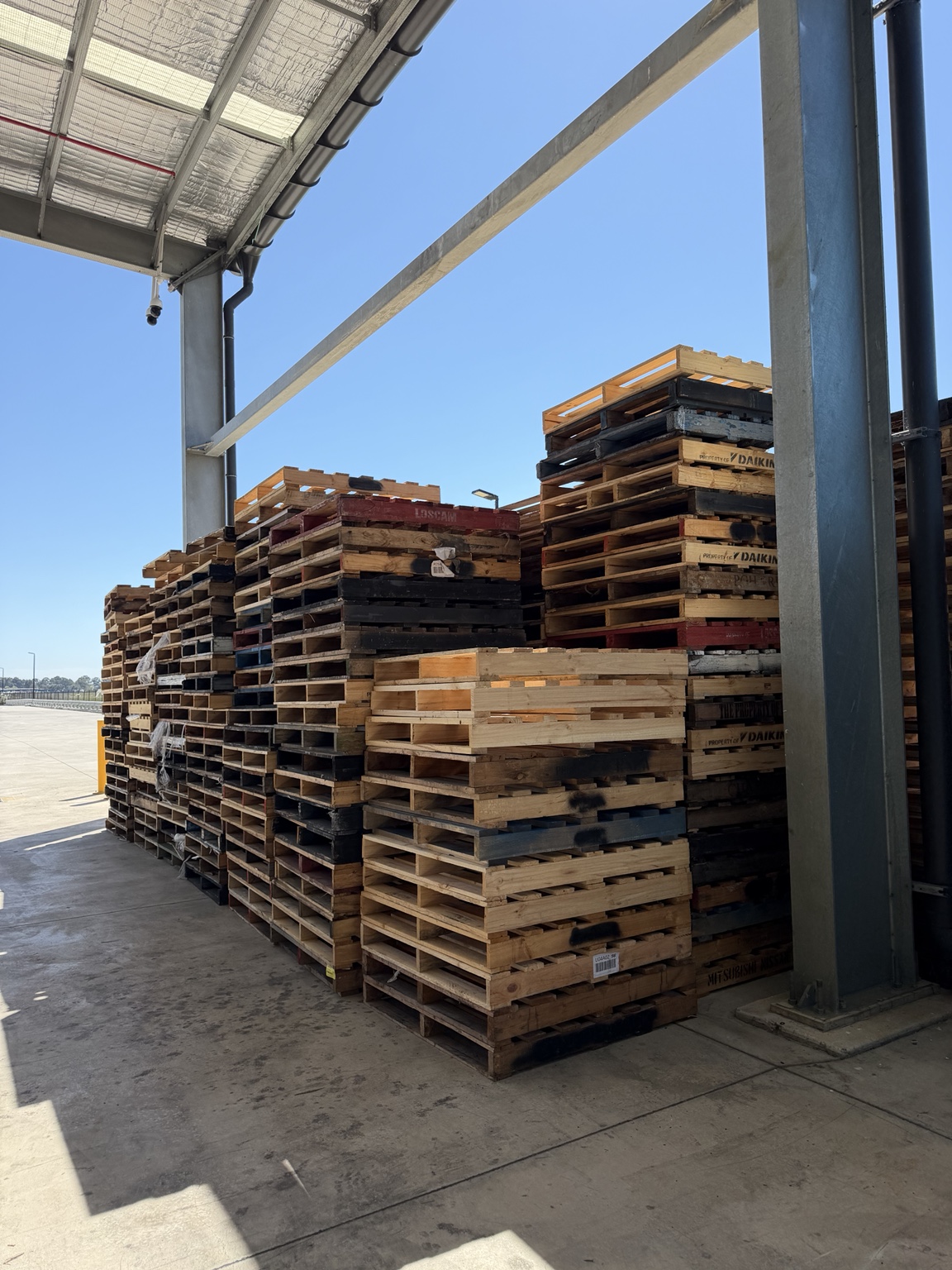 Large quantity of pallets ready for collection